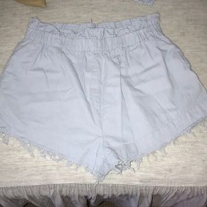 Baby Blue paper bag elastic waist shorts!!! ❤️